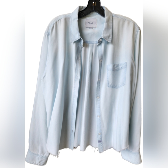EUC Rails button up with raw edges, luxurious lyocell material - Picture 1 of 4